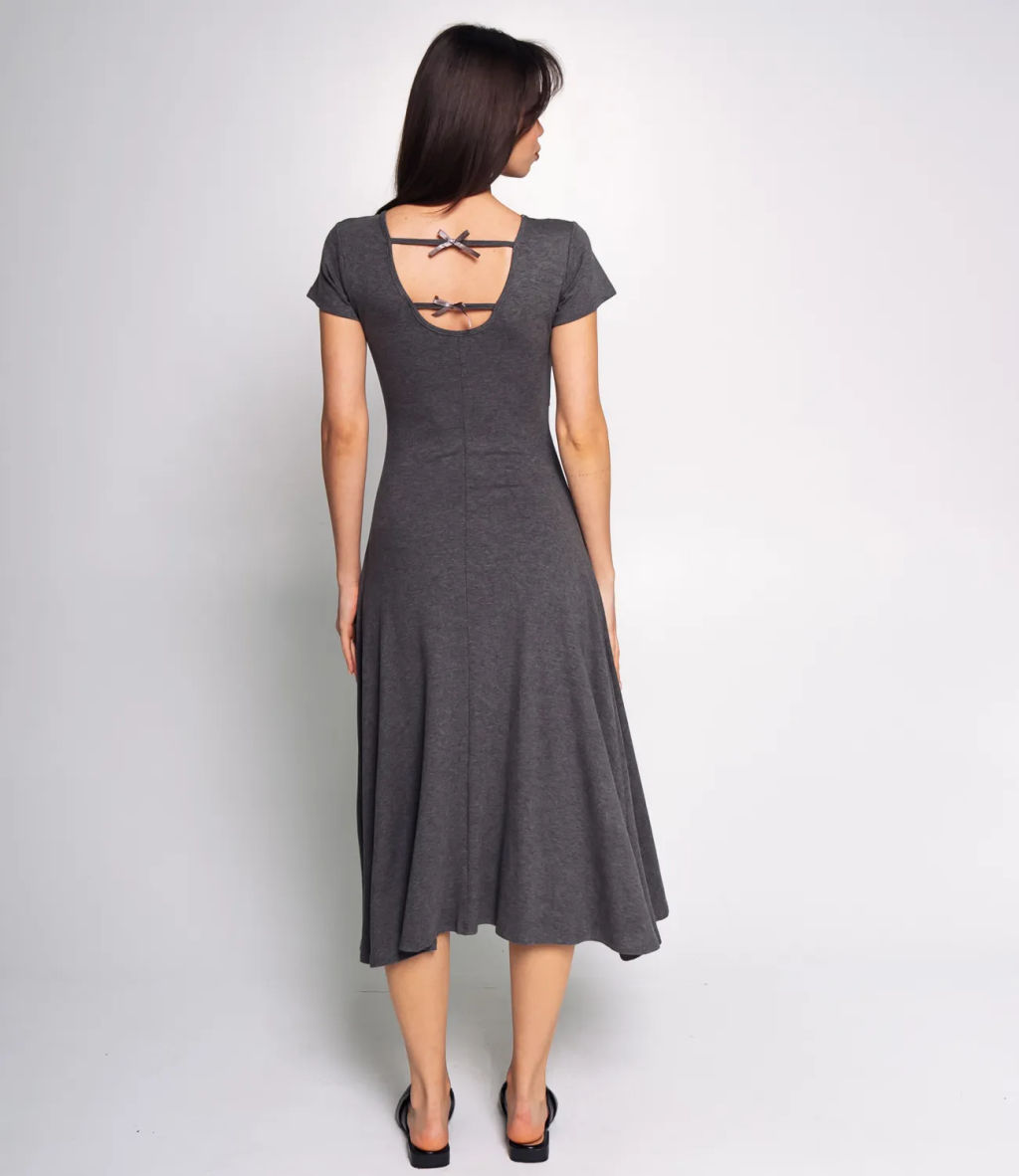 Платье #КТ8858, серый