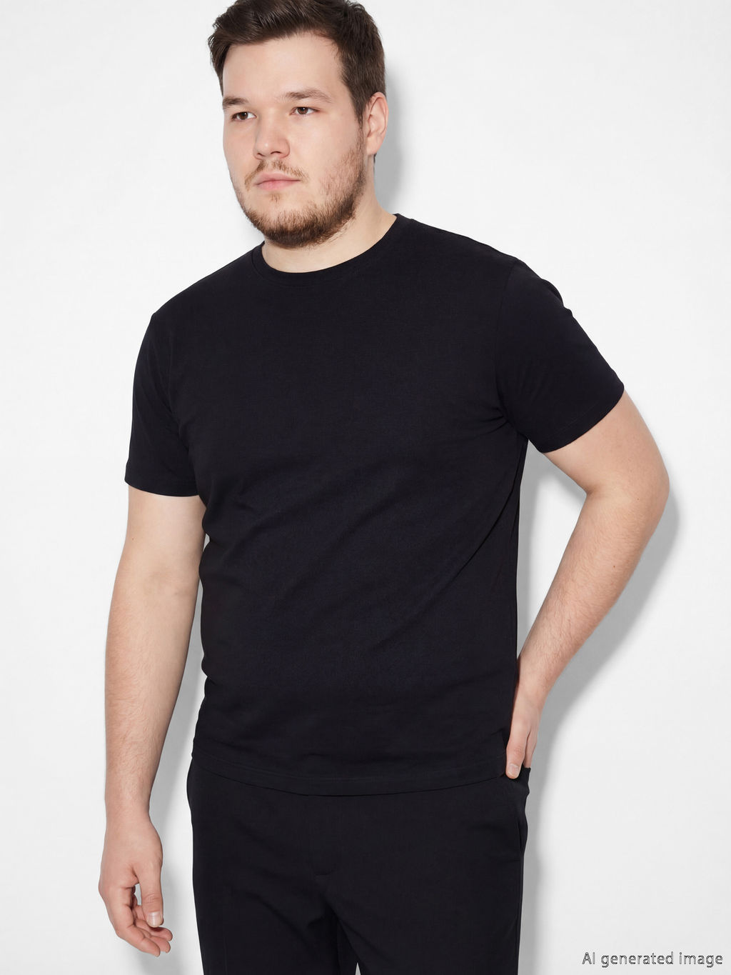 Bisiklet Yaka Penye Erkek Ti??rt