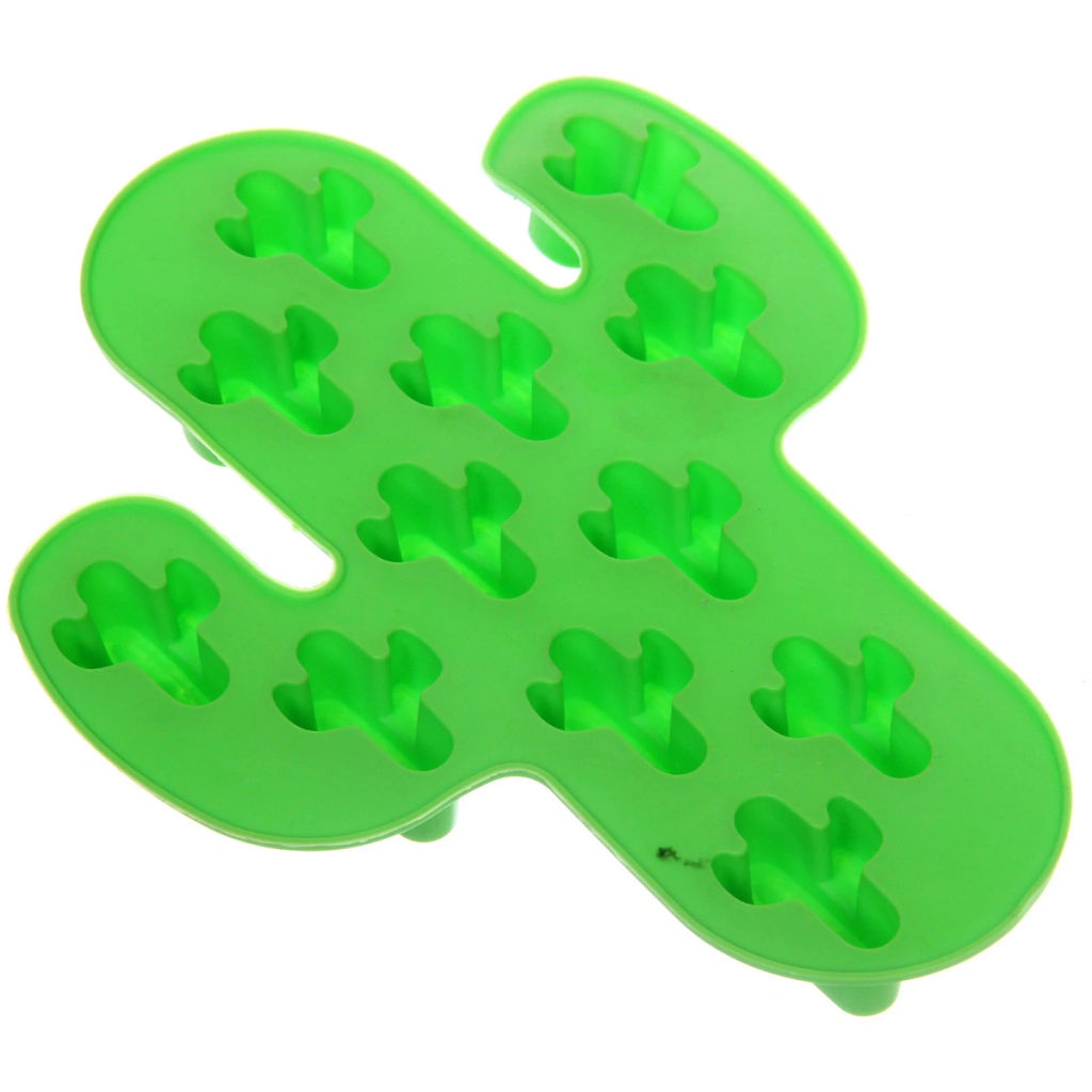 Цена за 5 шт. Форма для льда силиконовая "Кактус" 18*14,5см, цвета микс