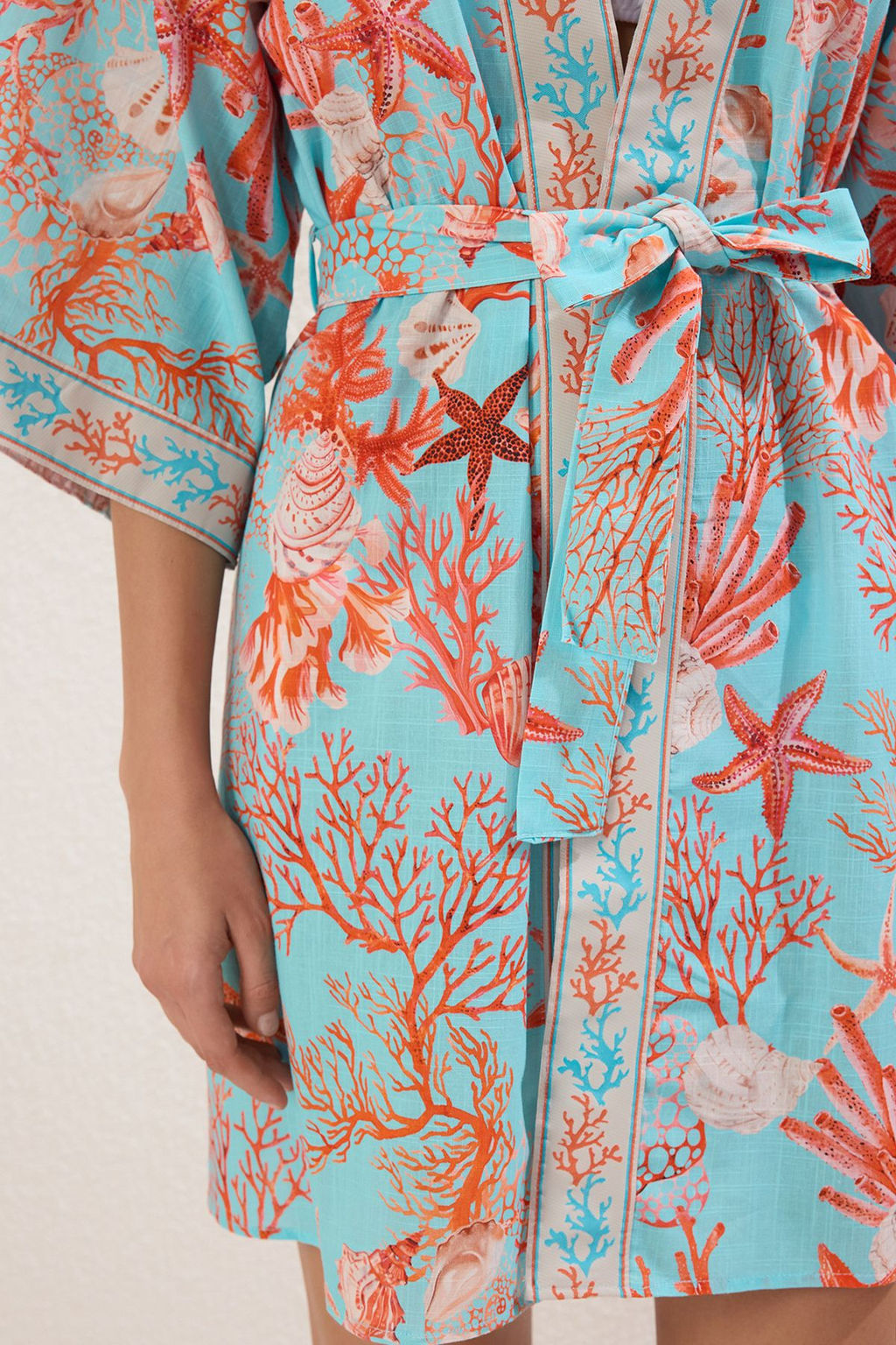 Su Alt? Desenli Dokuma Seritli Plaj Mini Kusakl? Kimono&Kaftan TBESS25KM00026 - Trendyolmilla фото 3