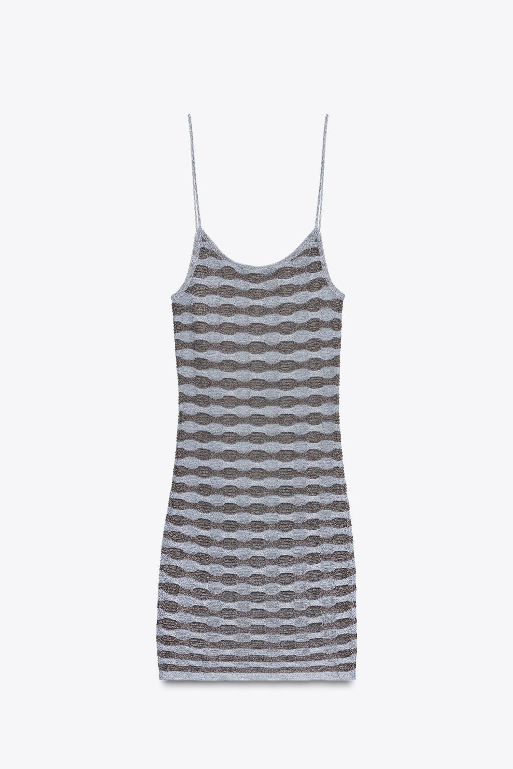 STRIPED METALLIC THREAD DRESS - Zara фото 7