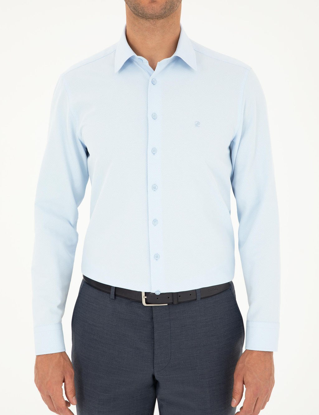A__k Mavi Slim Fit Arm_rl_ Uzun Kollu G_mlek