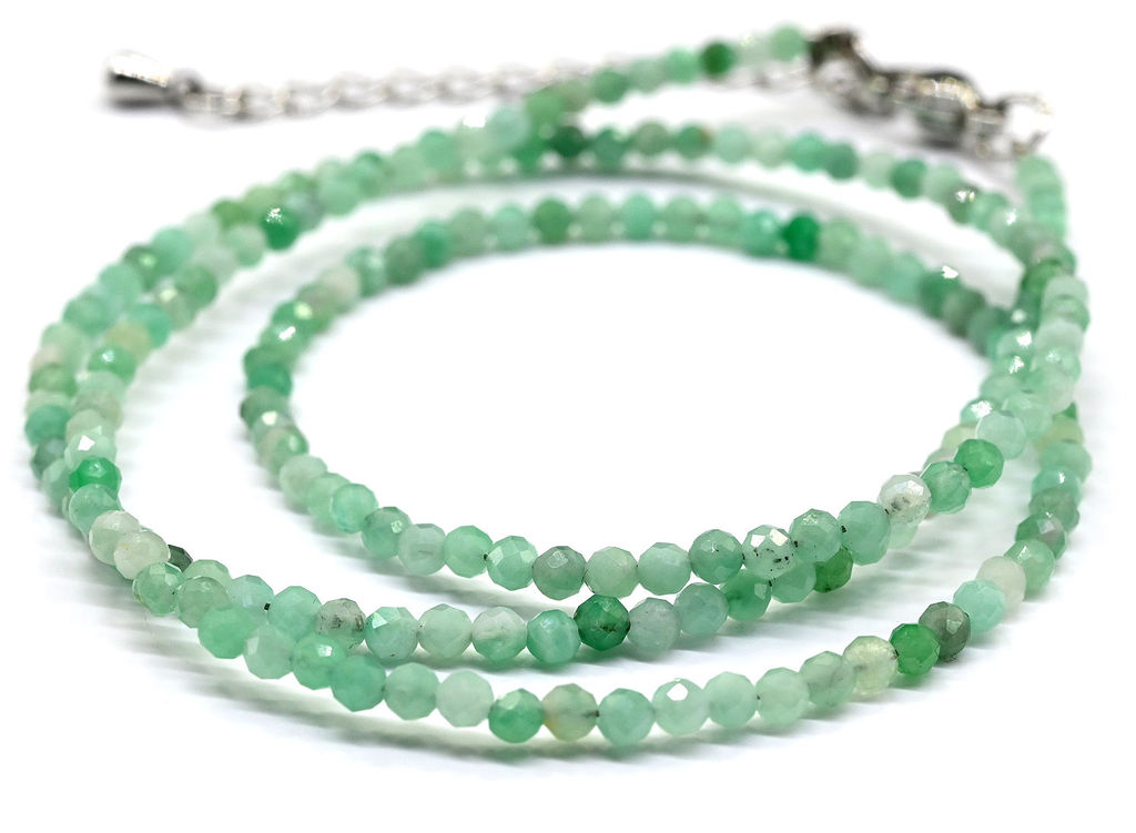 Бусы Изумруд шарик 2мм в ювелирной огранке, 46см, 4,5г