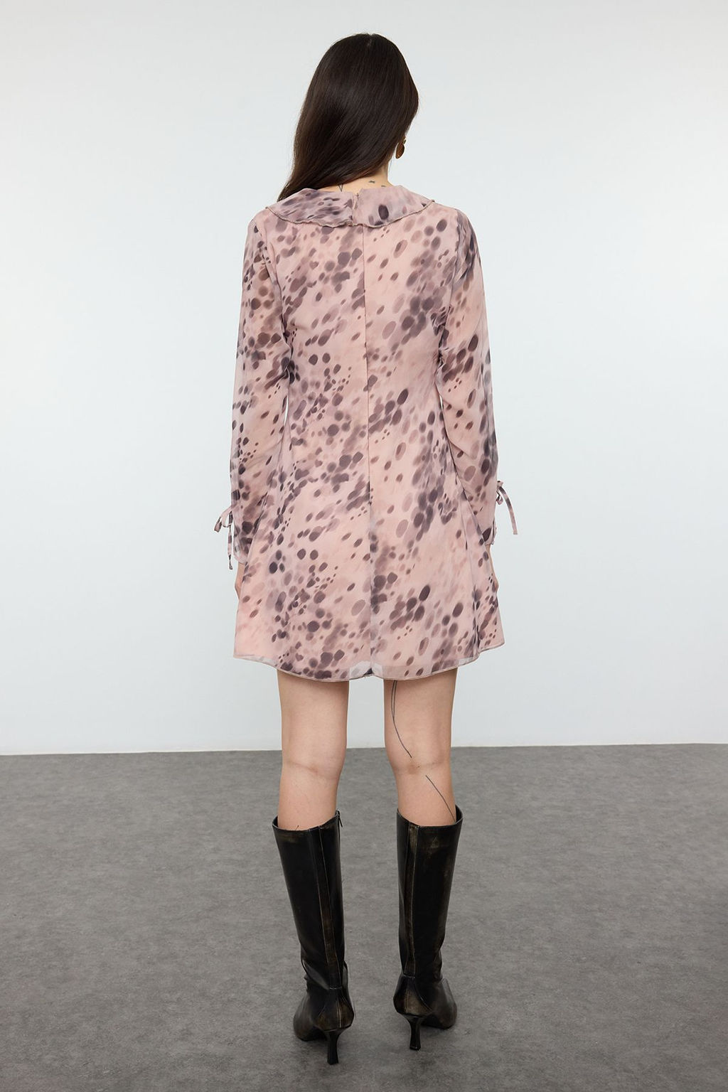 Cok Renkli Puantiyeli A Kesim Mini Dokuma Elbise TWOAW25EL00578 - Trendyolmilla фото 5