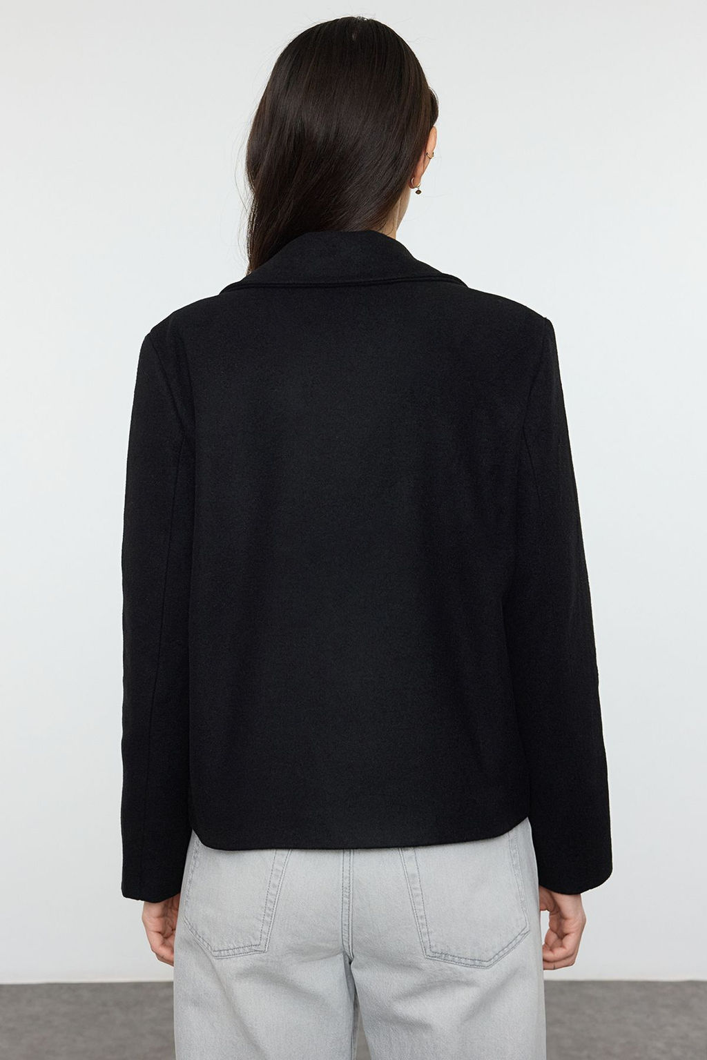 Trendyolmilla Siyah Regular K?sa Ceket Kaban TWOAW25KB00110  фото 9