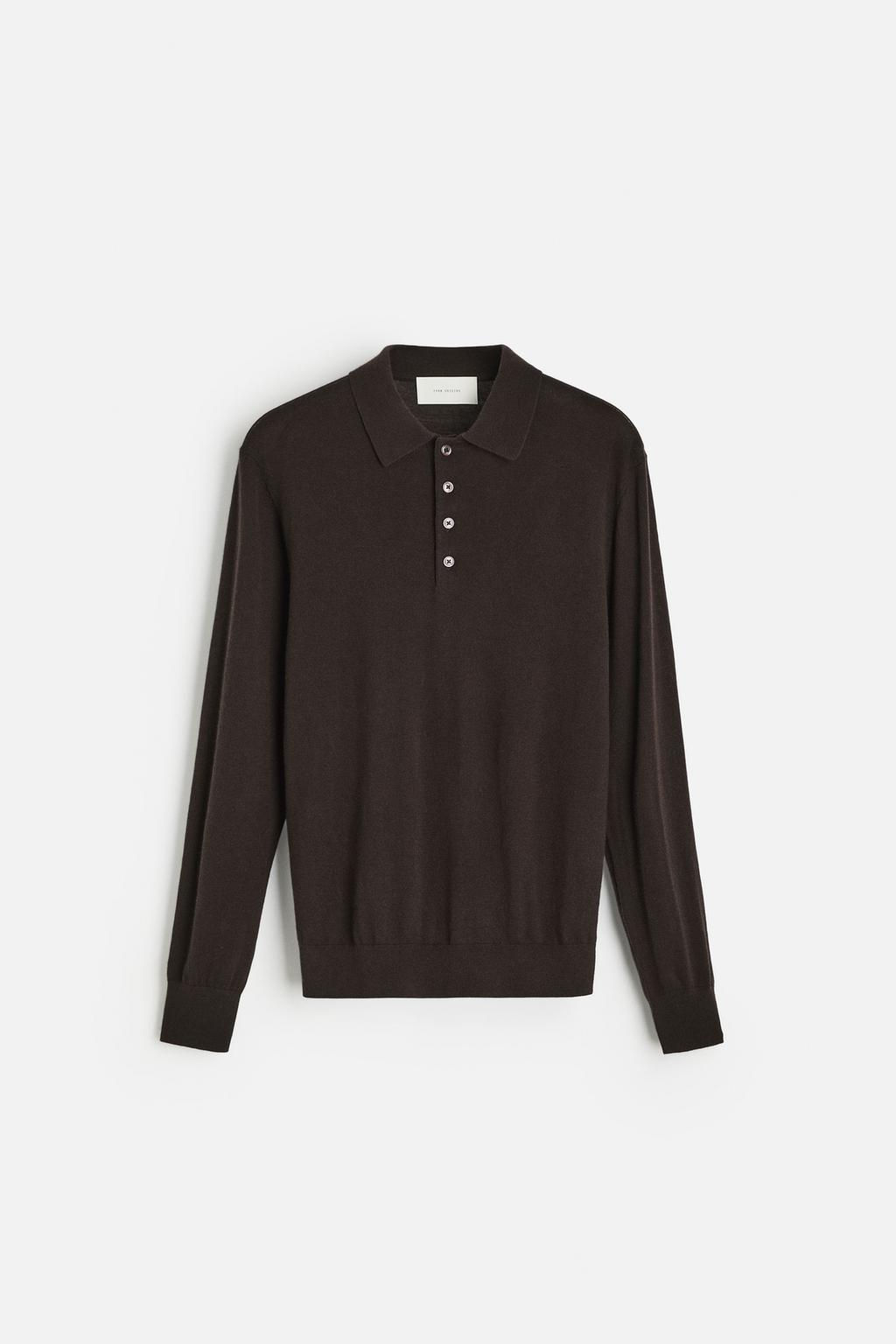 LIGHTWEIGHT WOOL AND CASHMERE KNIT POLO SHIRT - Zara фото 22