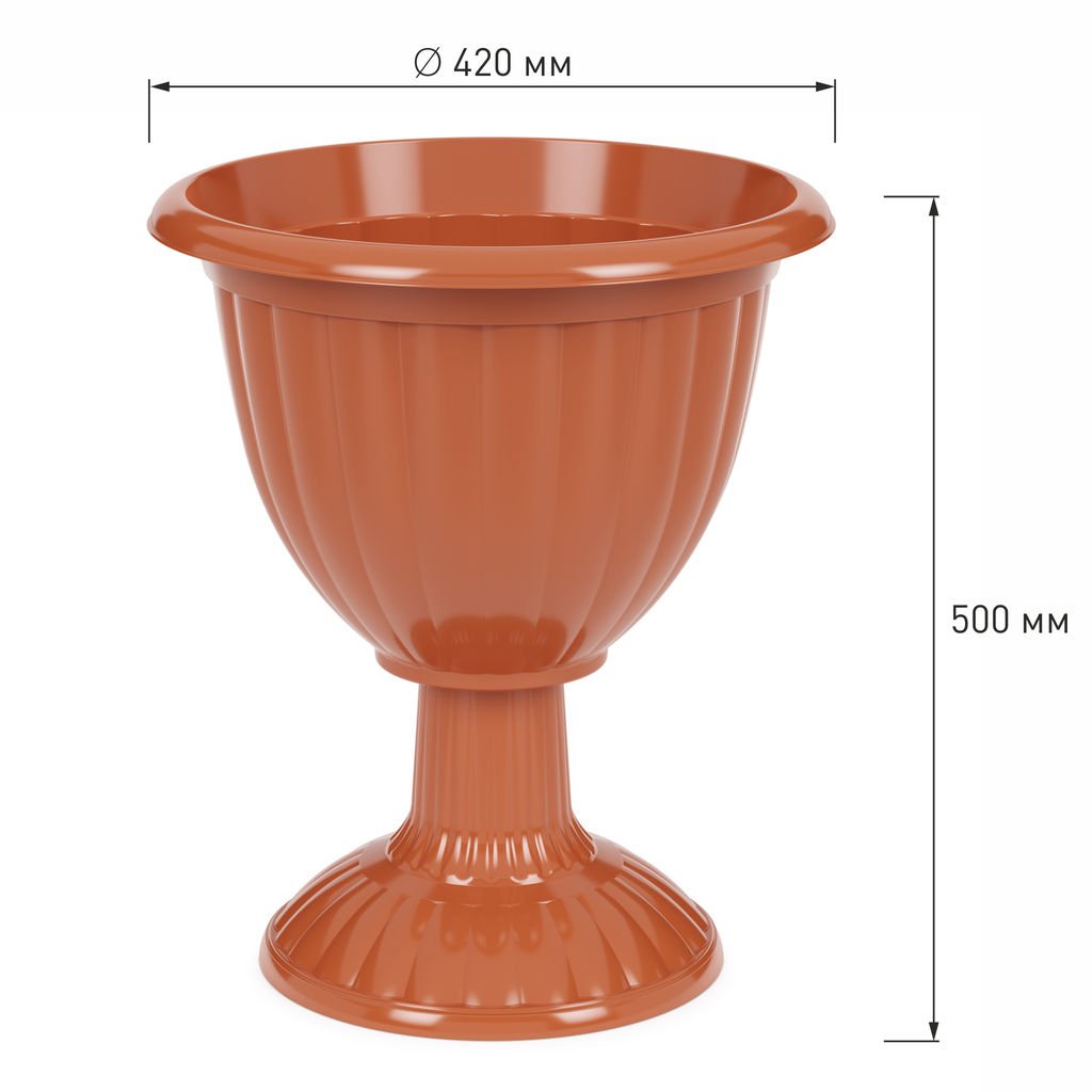 Вазон "Жасмин" 18л (на высокой ножке)(коричневый) М1329