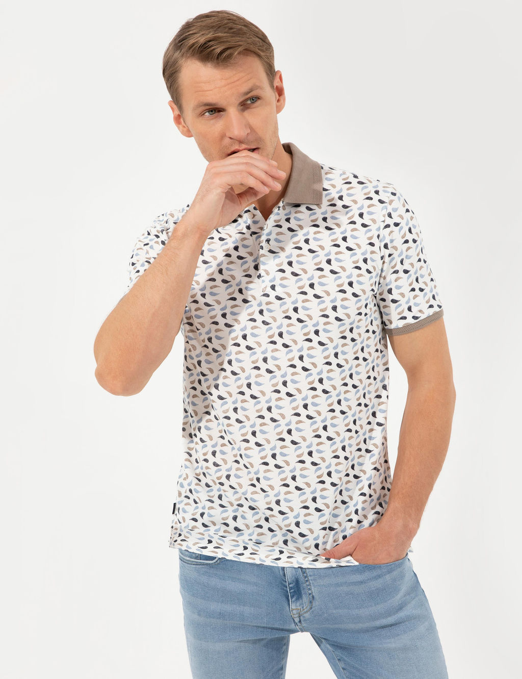 Lacivert Bask_l_ Polo Yaka Ti__rt