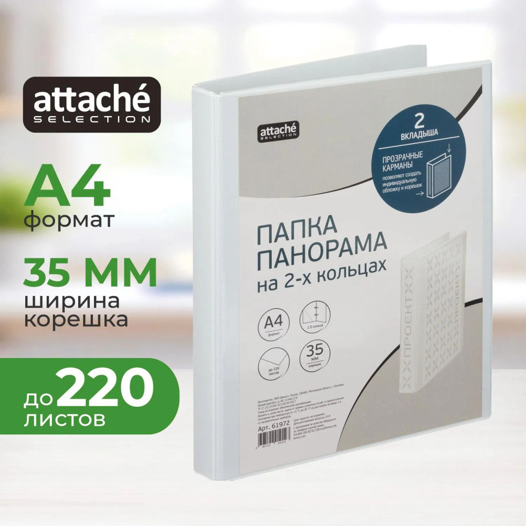 Папка Панорама на 2-х кольцах 35мм Россия - Attache фото 2