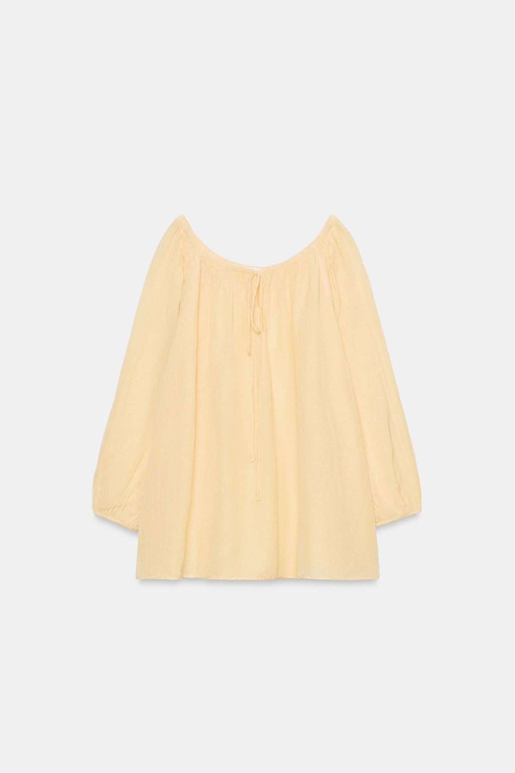 BLUSA CON LINO ZW COLLECTION / Amarillo pastel - Zara фото 6