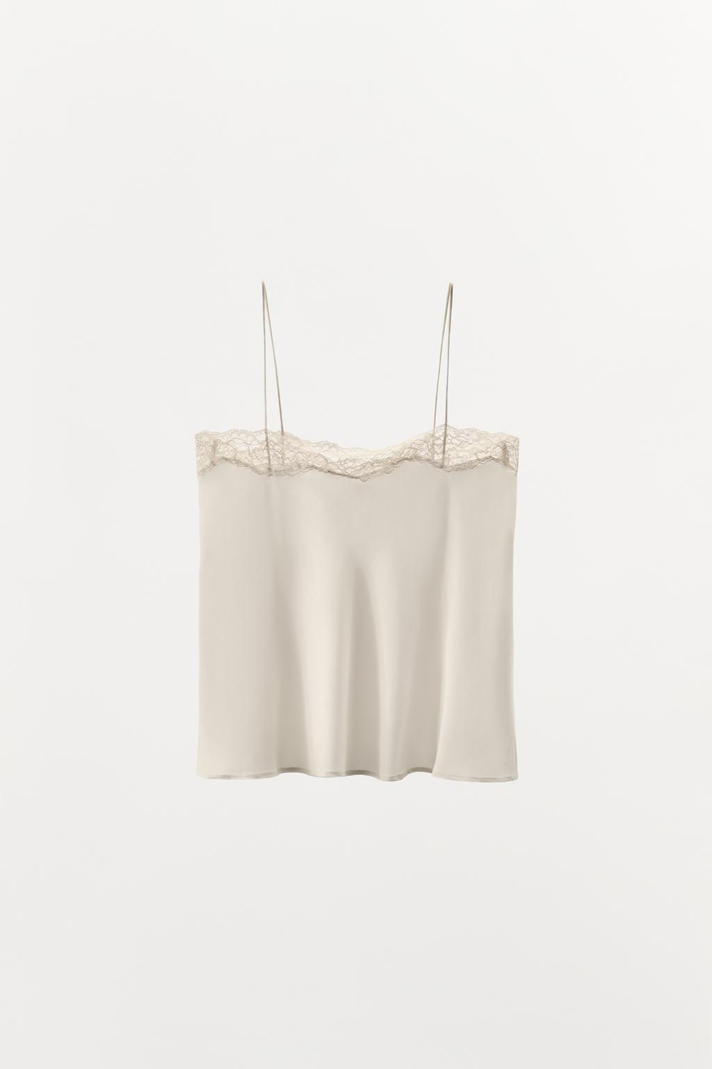 LACE SILK CAMISOLE TOP - Zara фото 5