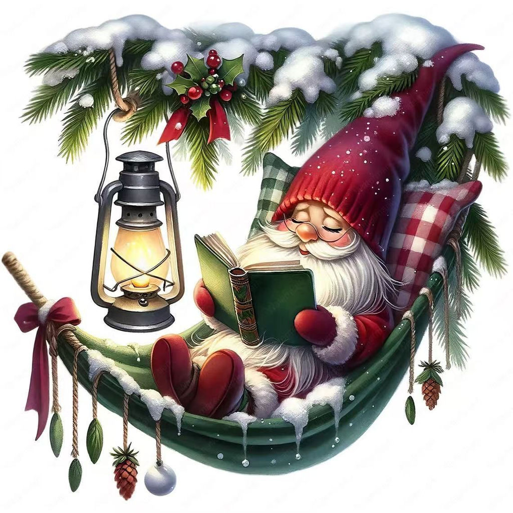 Наклейки на прозрачной основе Новогодние 8 картинок 30х30см - 1000 деталей фото 14