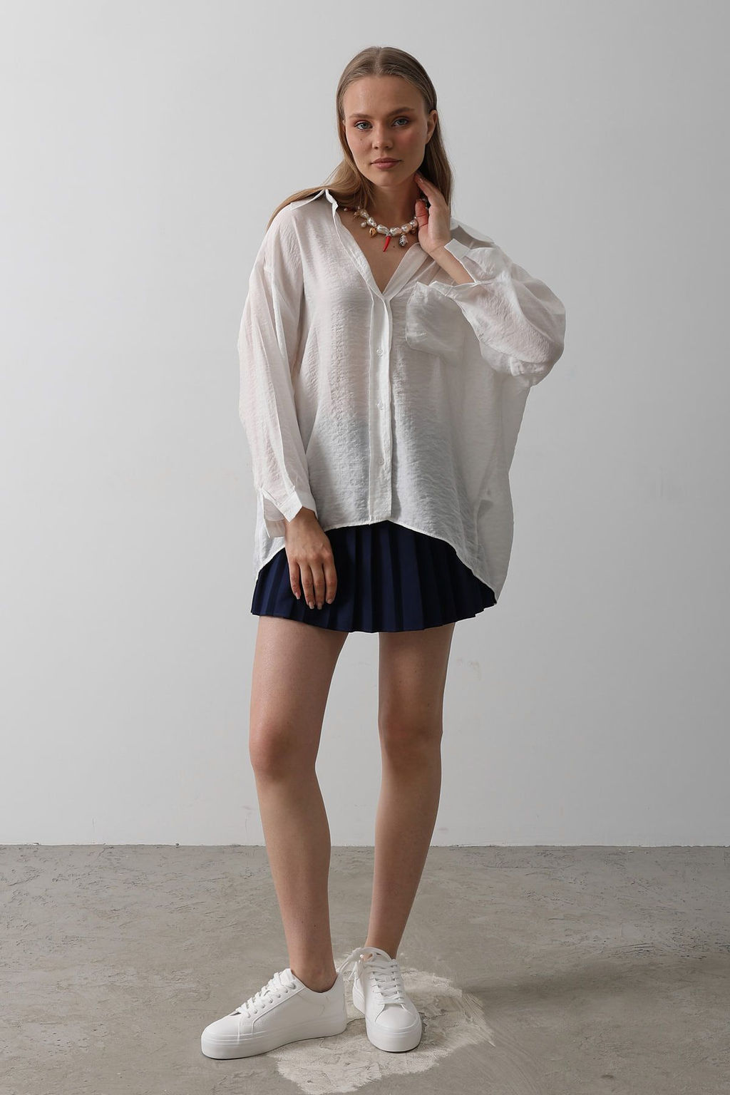 Sar? Dokulu Cep Detayl? Dokuma Gomlek TWOAW26GO00072 - Trendyolmilla фото 6