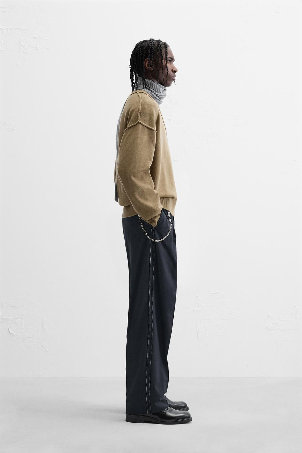 DOUBLE LAYERED V-NECK SWEATER - Zara фото 4