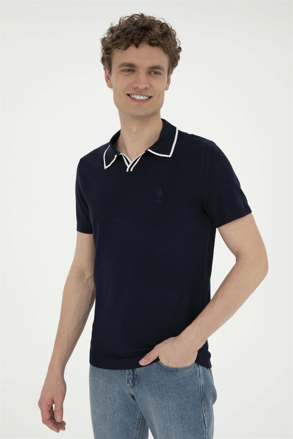 Мужской темно-синий свитер Неожиданная скидка в корзине - U.s. polo assn фото 3