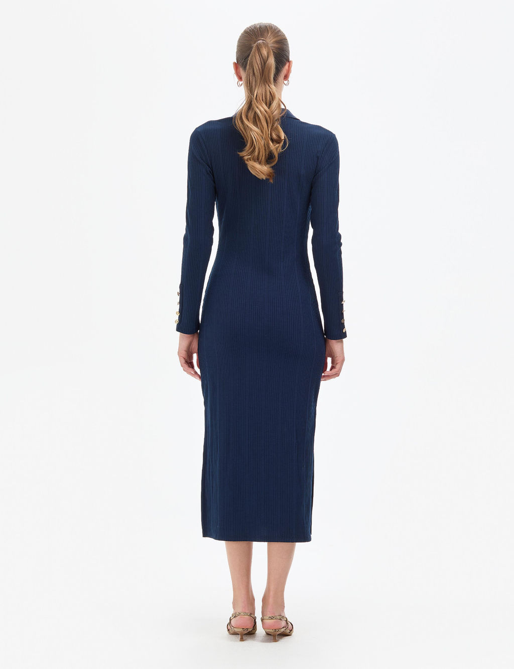 Lacivert Slim Fit _rme Elbise