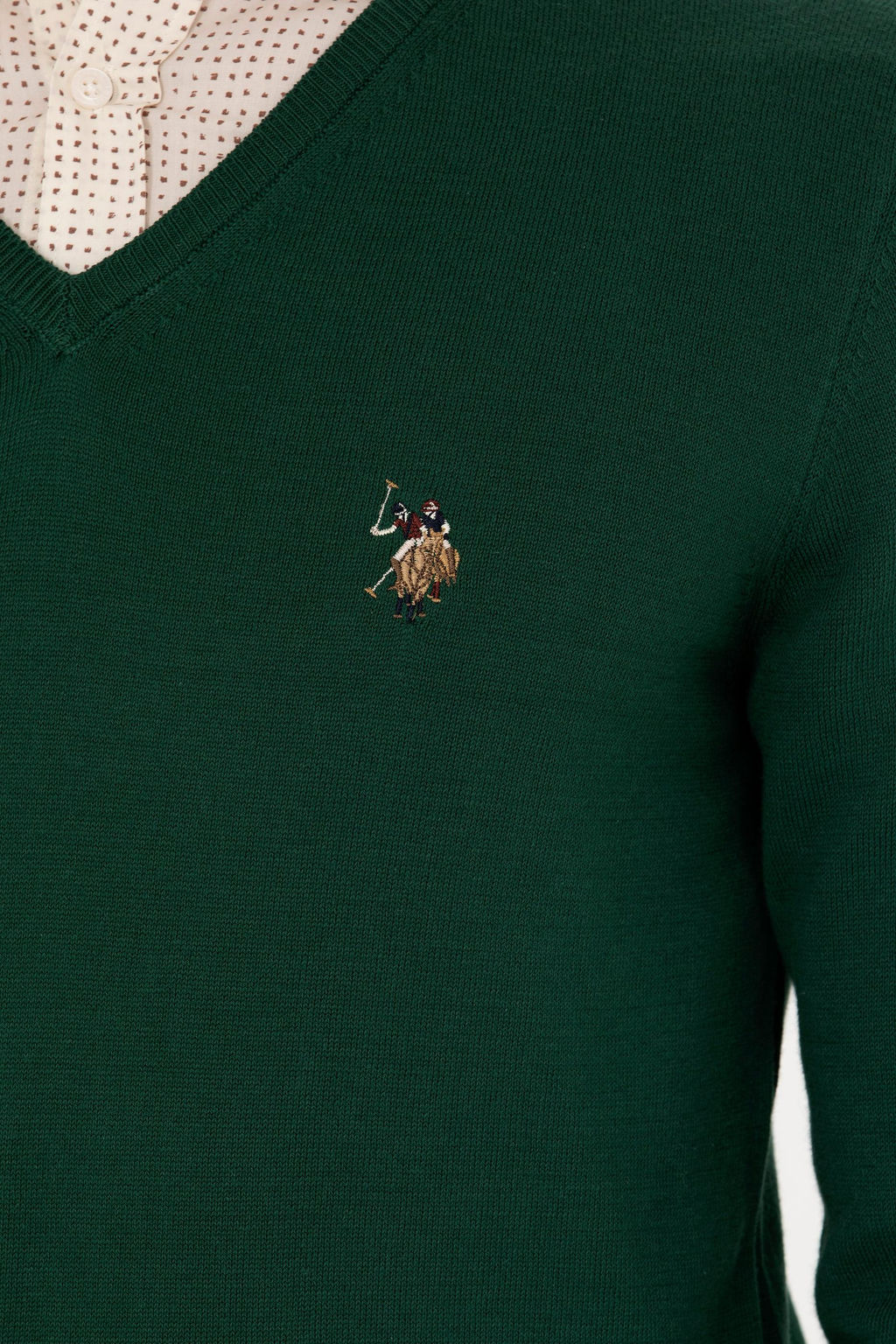 U. S. Polo Assn Мужской зеленый базовый свитер - U.s. polo assn фото 21