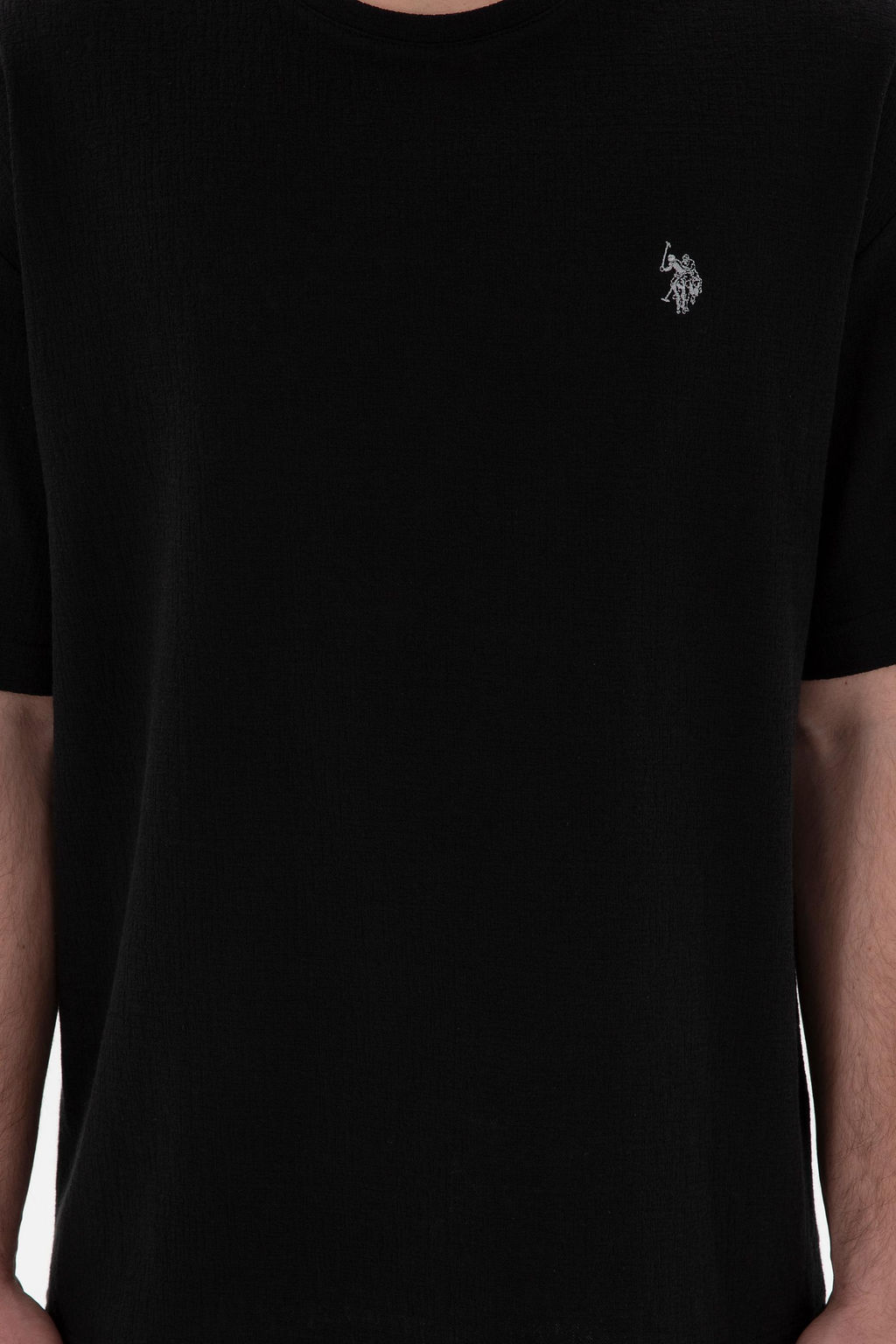 Erkek Comfort Fit Bisiklet Yaka Siyah Jakarl_ _nterlok Ti__rt Sepette S_rpriz _ndirim - U.s. polo assn фото 6