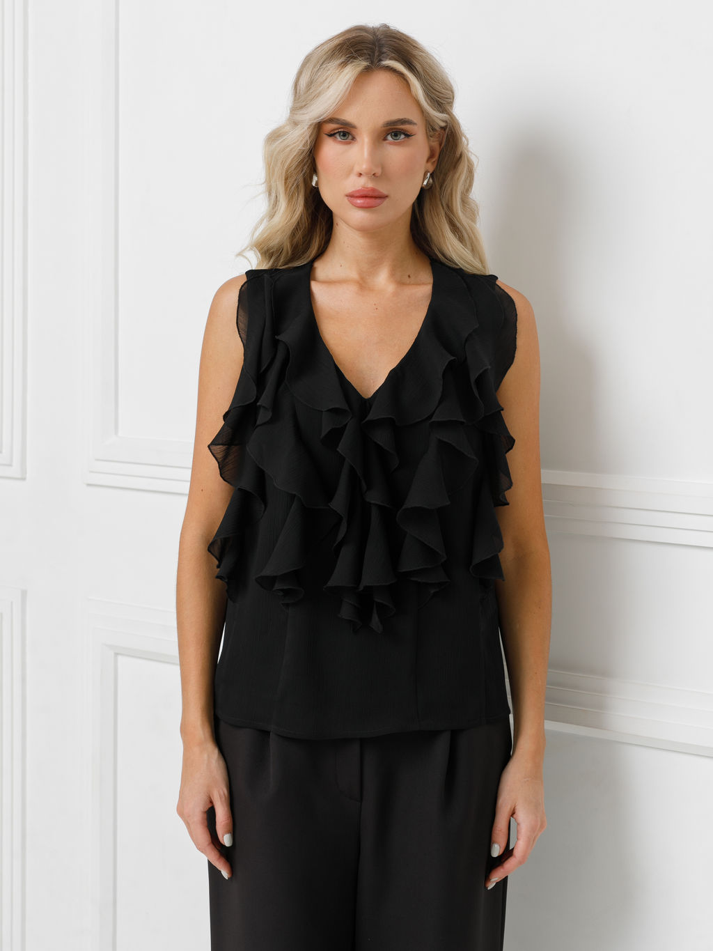 Блузка из шифона с эффектом креш