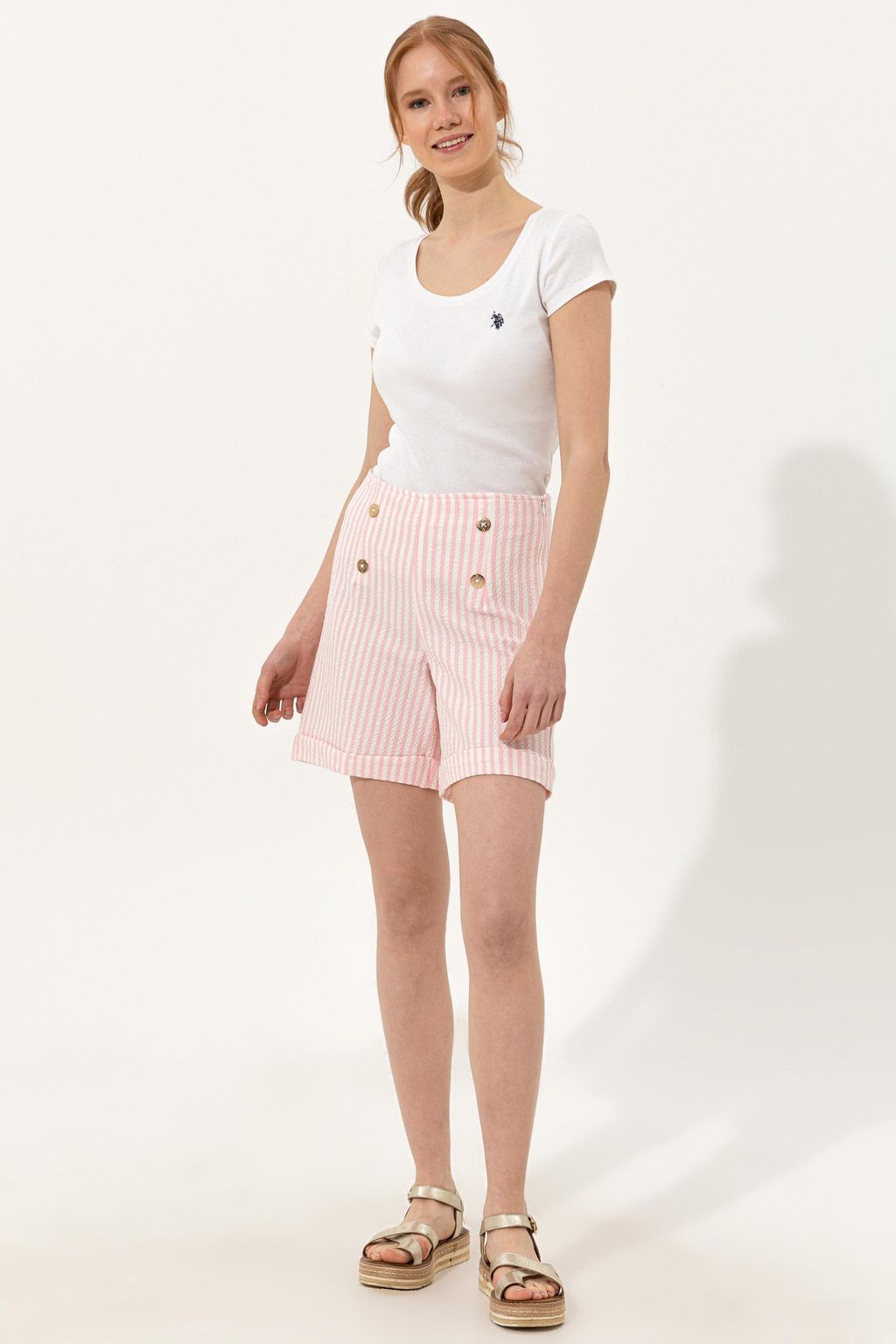 U. S. Polo Assn Женские розовые плетеные бермуды-капри - U.s. polo assn фото 8