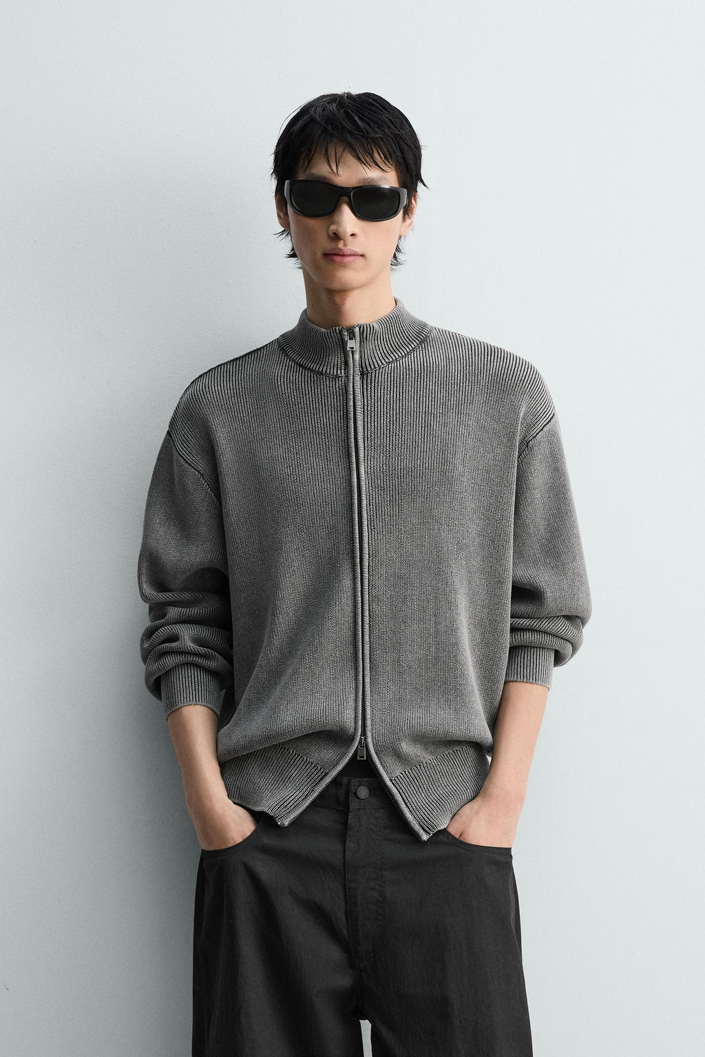 CHAQUETA PUNTO ESTRUCTURA LAVADA / Gris - Zara фото 2