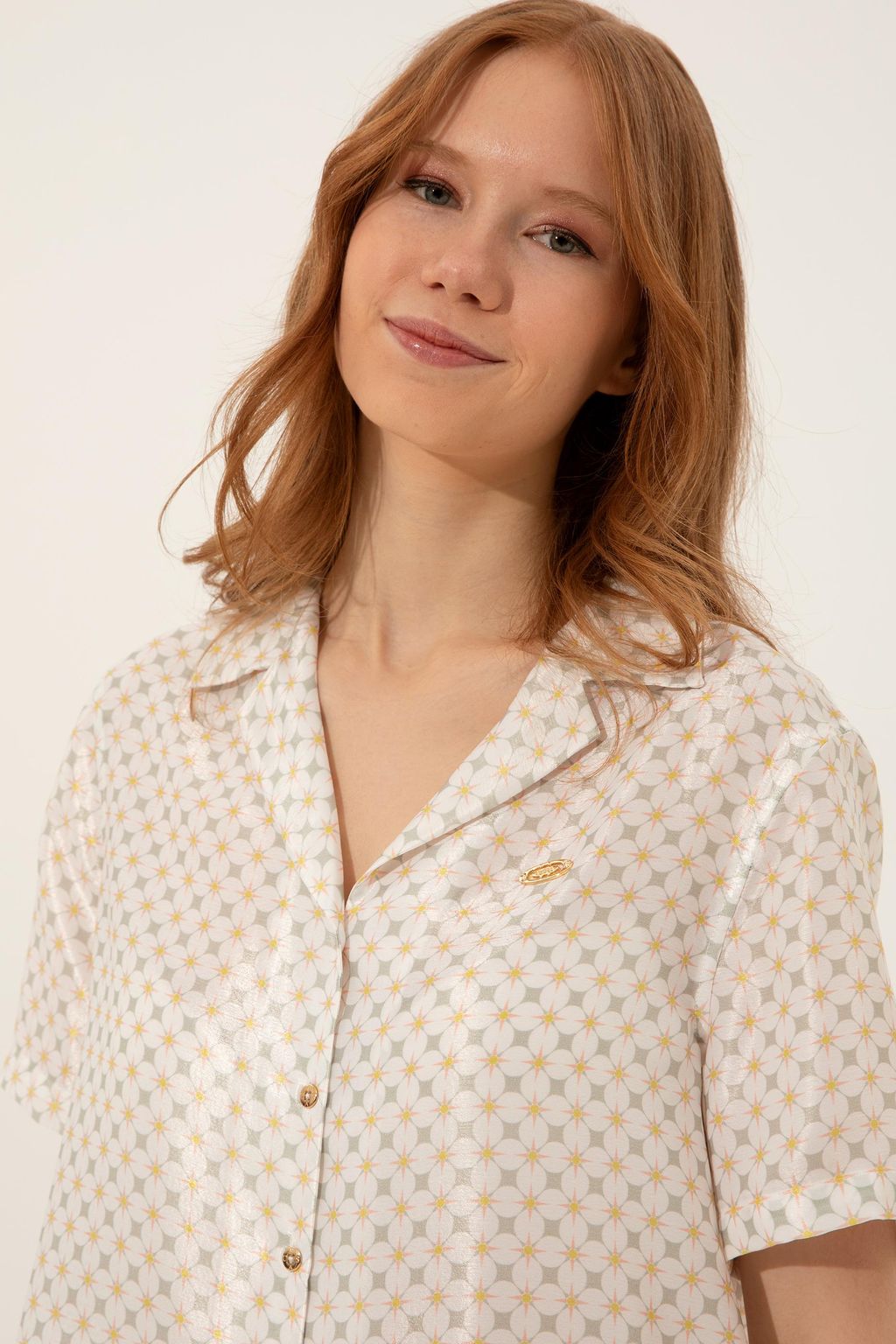 U. S. Polo Assn Женская рубашка цвета хаки с коротким рукавом - U.s. polo assn фото 2