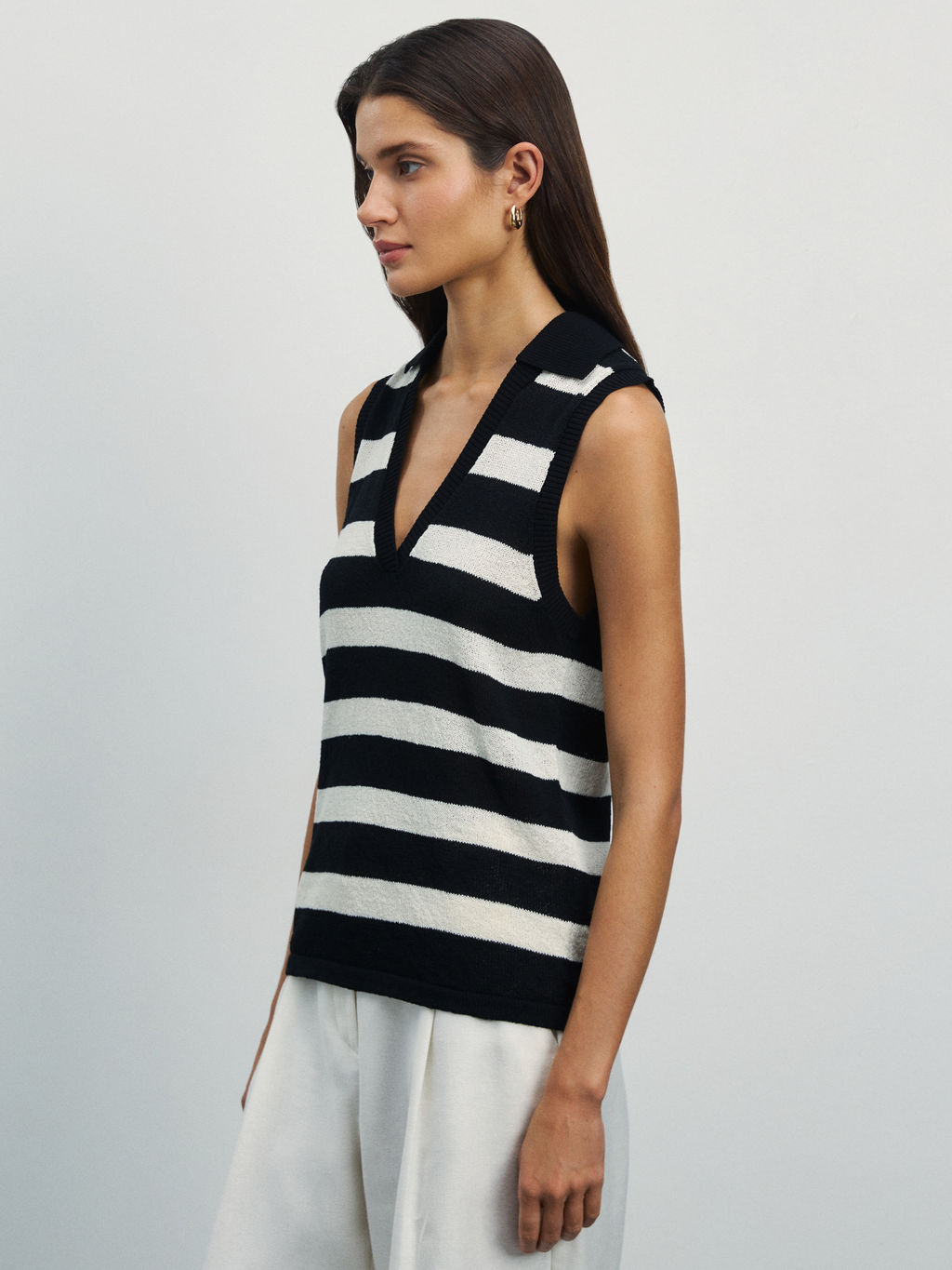 Поло без рукавов из смесового хлопка / Zarina  фото 4