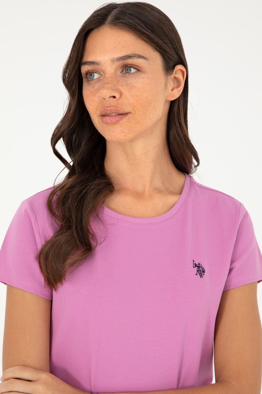 Женская фиолетовая базовая футболка - U.s. polo assn фото 2