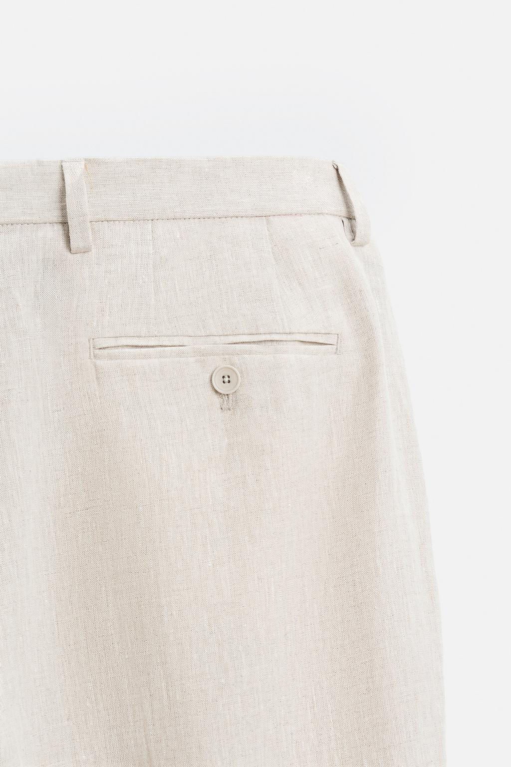 100% LINEN SUIT TROUSERS - Zara фото 21