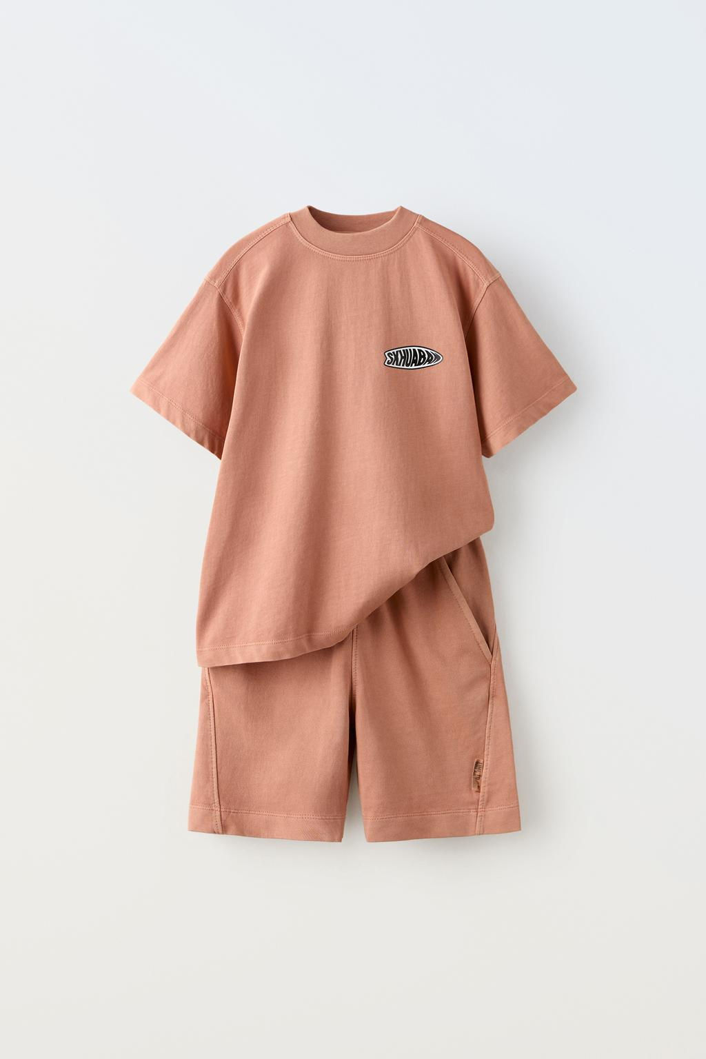 GARMENT DYE T-SHIRT VE BERMUDA SORT TAKIM - Zara фото 8