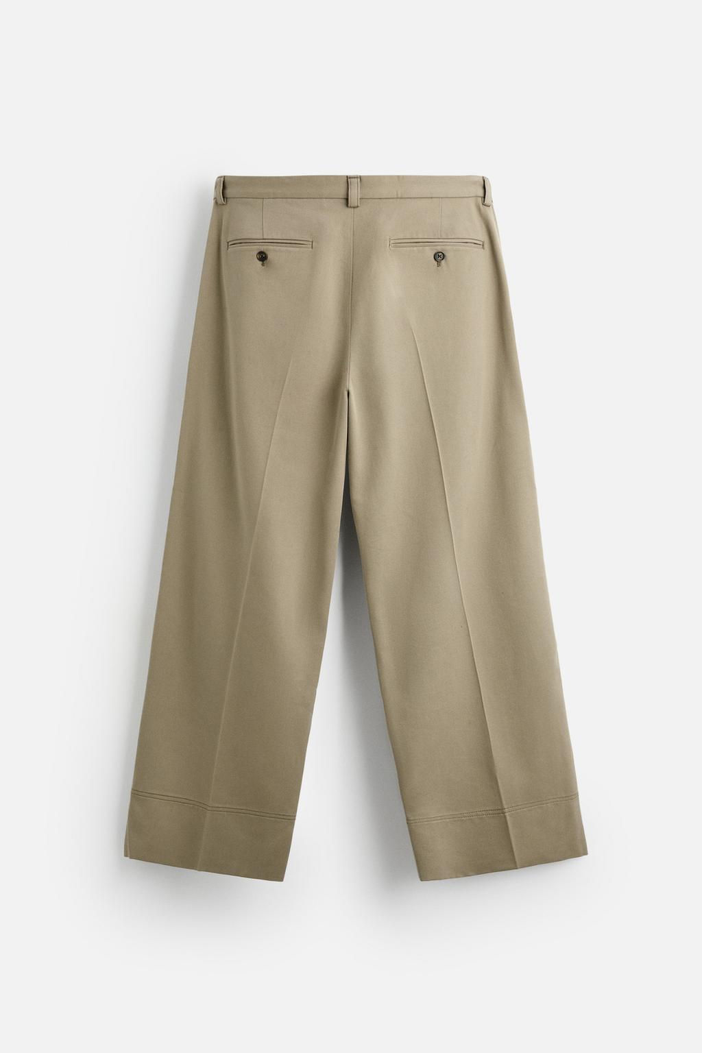 VISCOSE/COTTON WIDE FIT TROUSERS - Zara фото 7