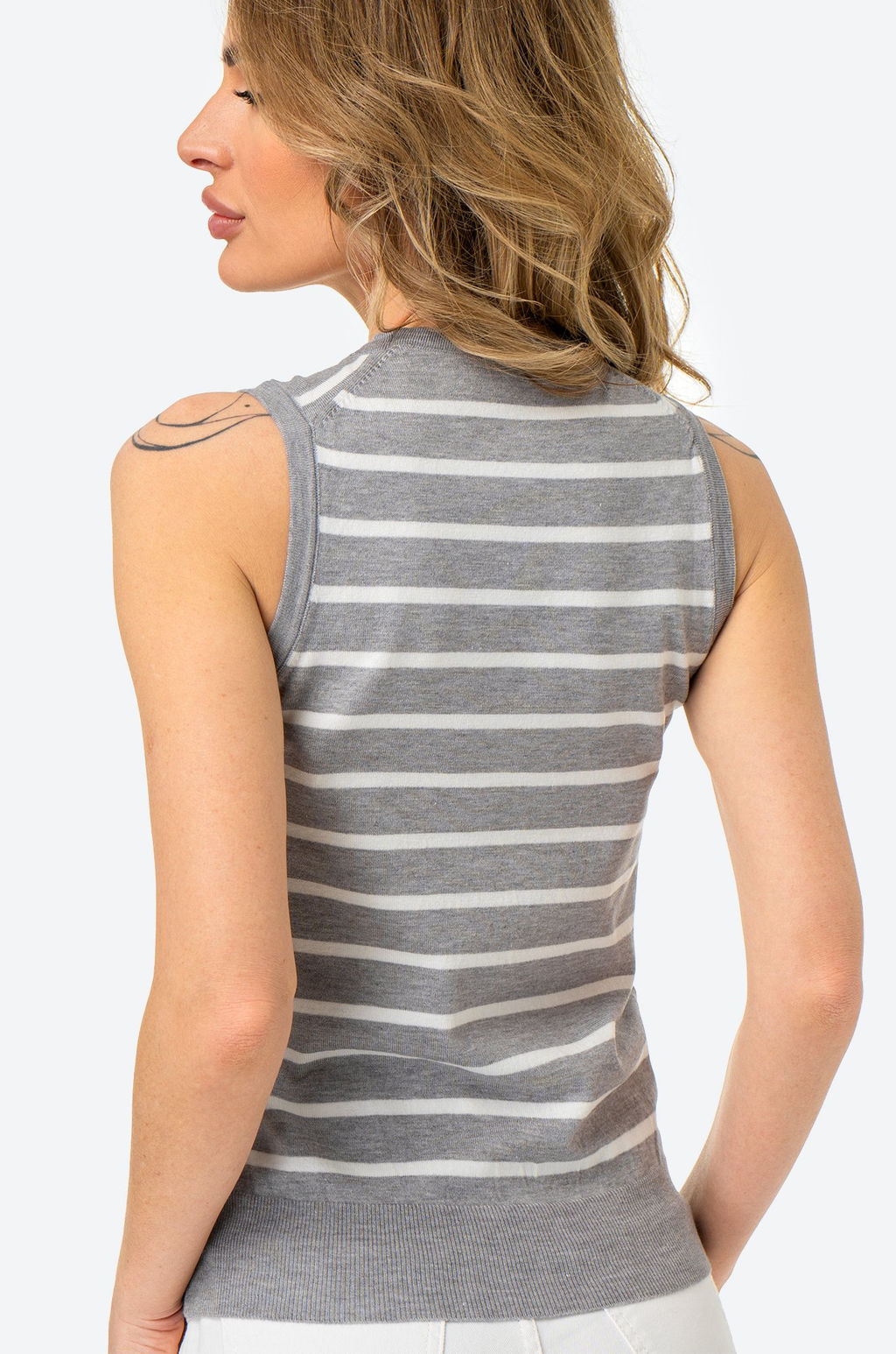 Женский вязаный топ в полоску Happy Fox  фото 21