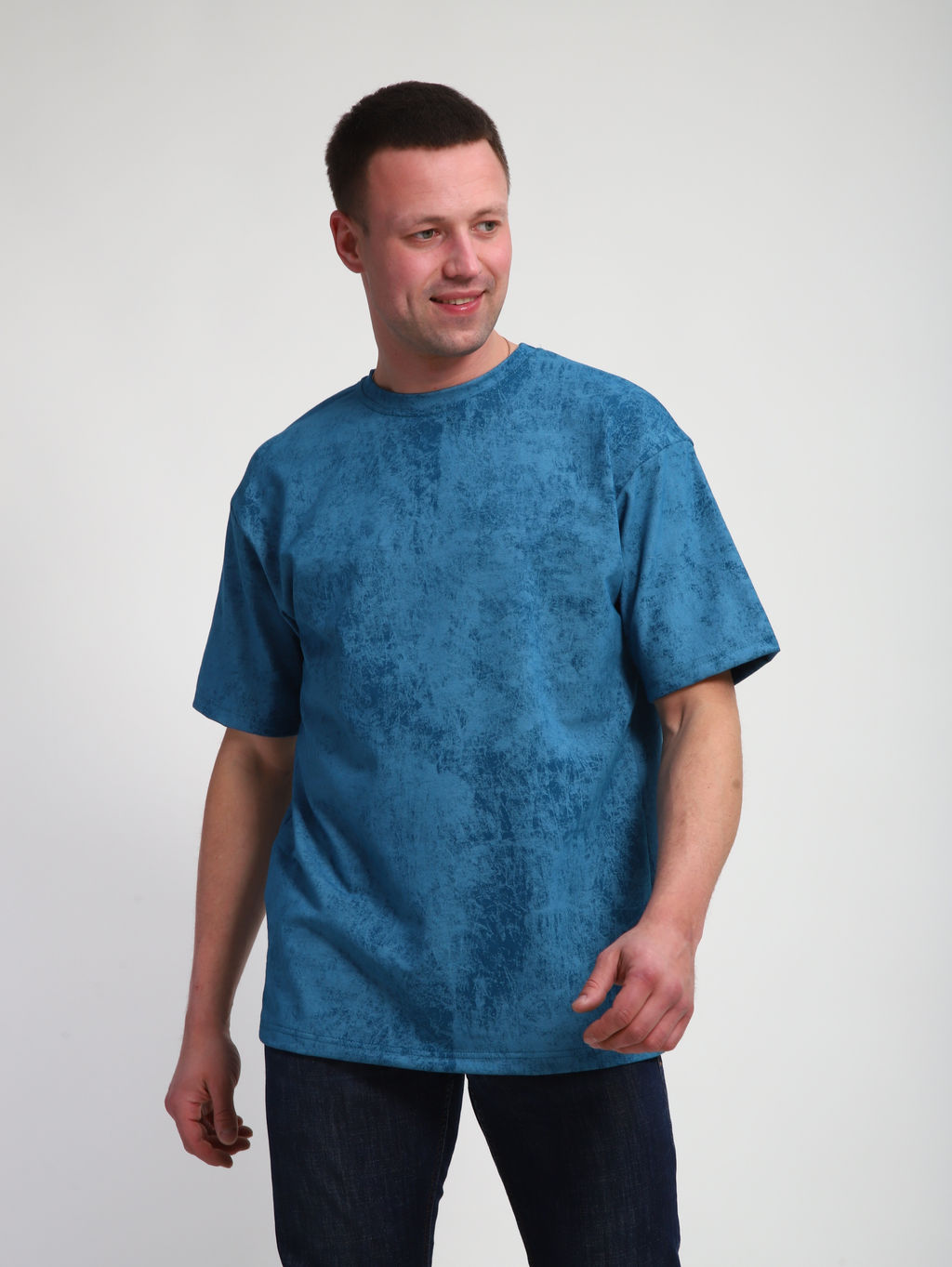 М460 Футболка оверсайз футер (индиго винтаж)