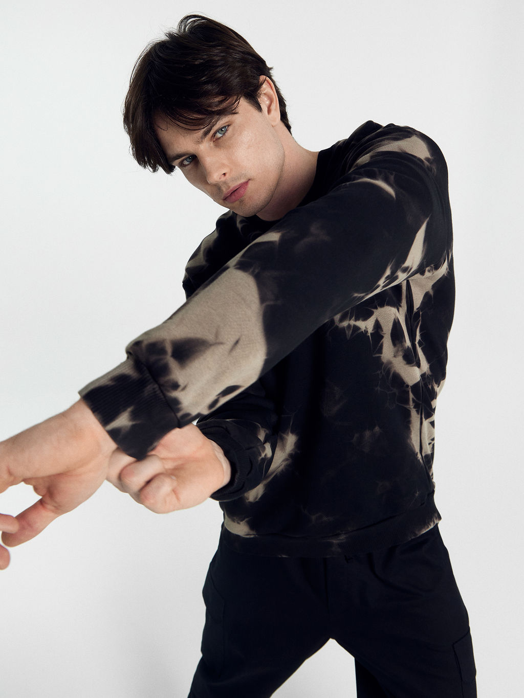 Свитшот мужской черный с обработкой эйсид черный эйсид 121801/1 - Mark formelle фото 3