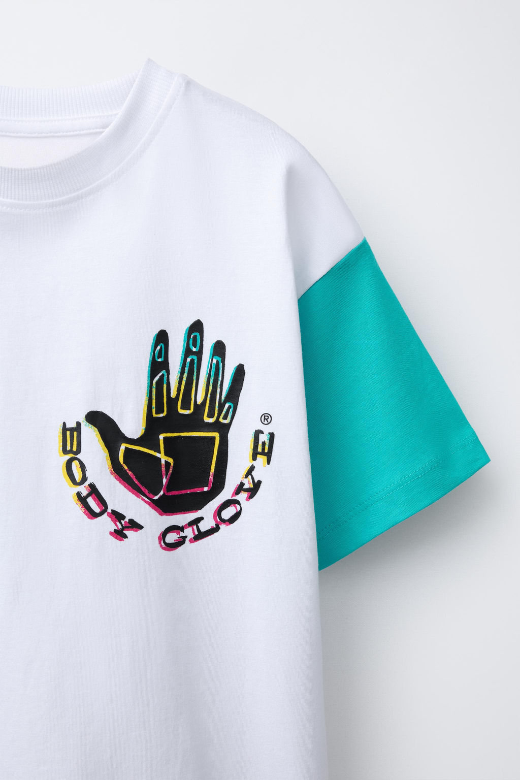 ZARA X BODY GLOVE ® CONTRAST SLEEVE T-SHIRT  фото 3