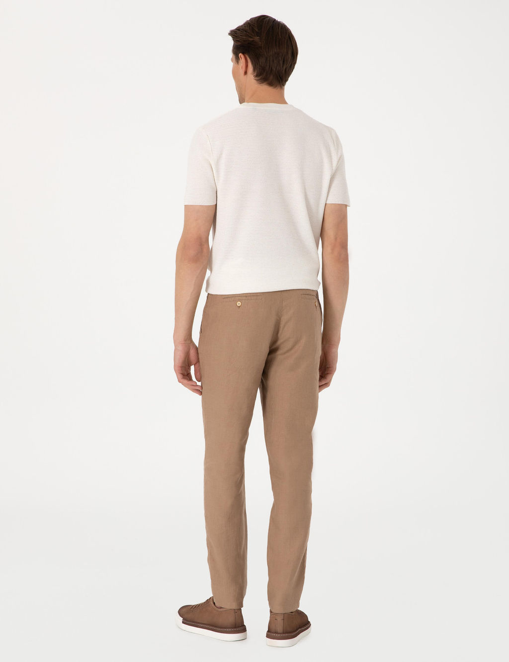 Kahverengi Carrot Fit Keten Kanvas Pantolon - Pierre cardin фото 4