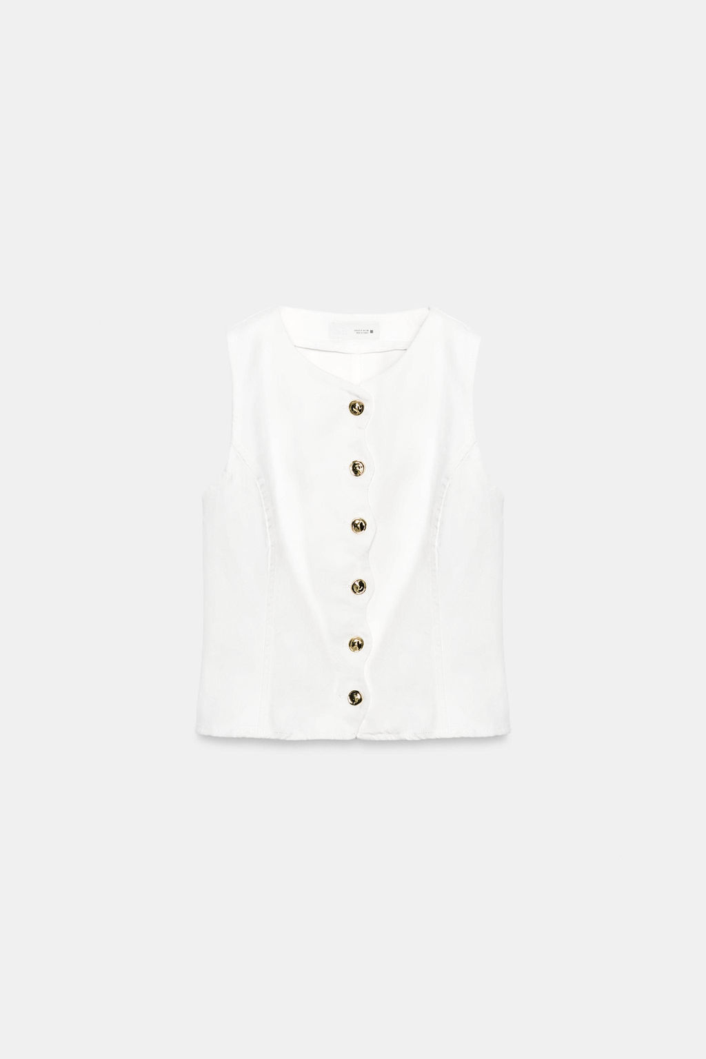 TOP Z1975 ACABADOS ONDULADOS / Blanco - Zara фото 7