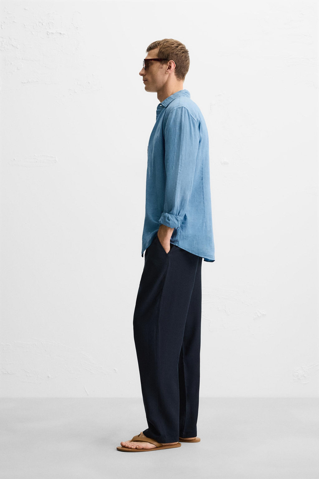 RELAXED FIT LYOCELL TROUSERS - Zara фото 4