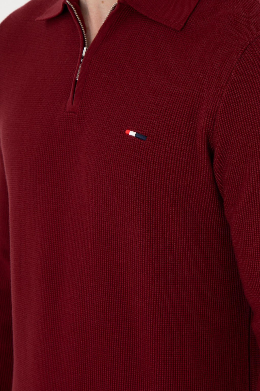 Erkek Regular Fit Yar_m Fermuarl_ Bordo Basic Kazak - U.s. polo assn фото 7
