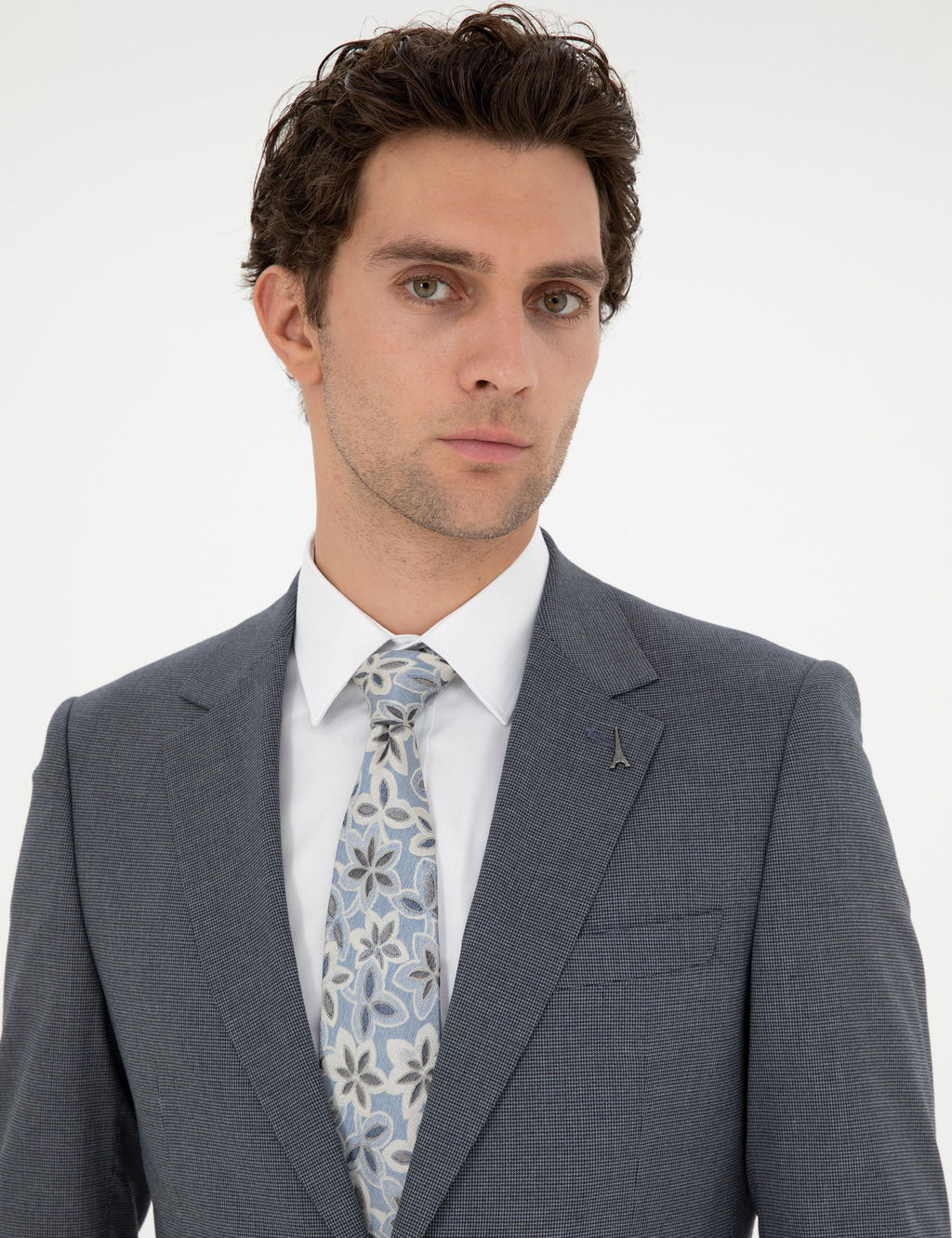 Синий зауженный костюм - Cacharel фото 2