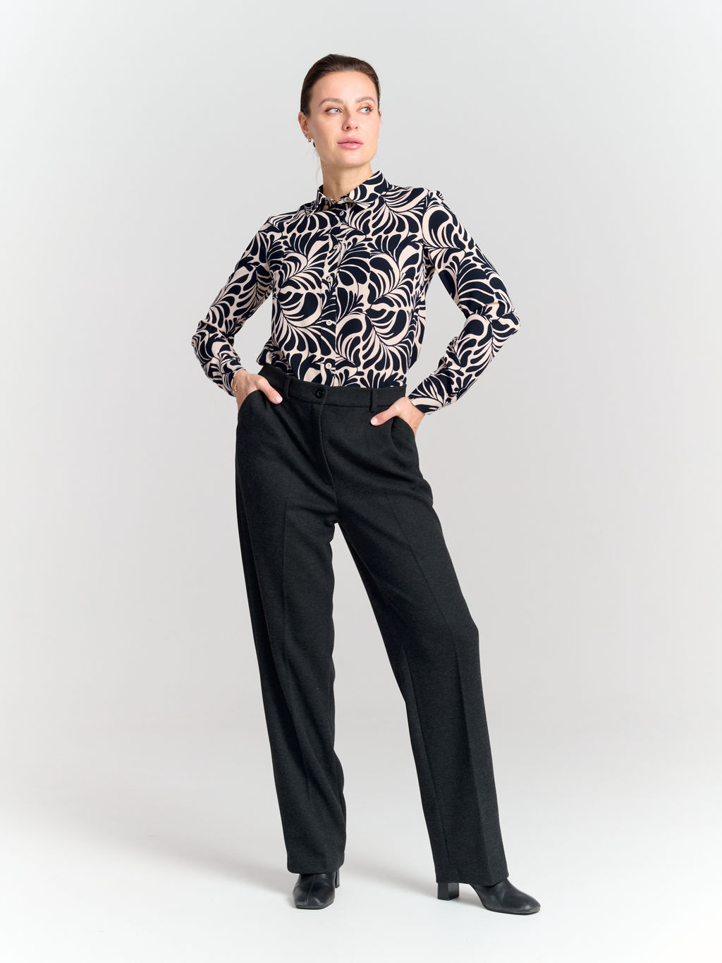 Брюки с резинкой в поясе для холодной погоды в составе ШЕРСТЬ