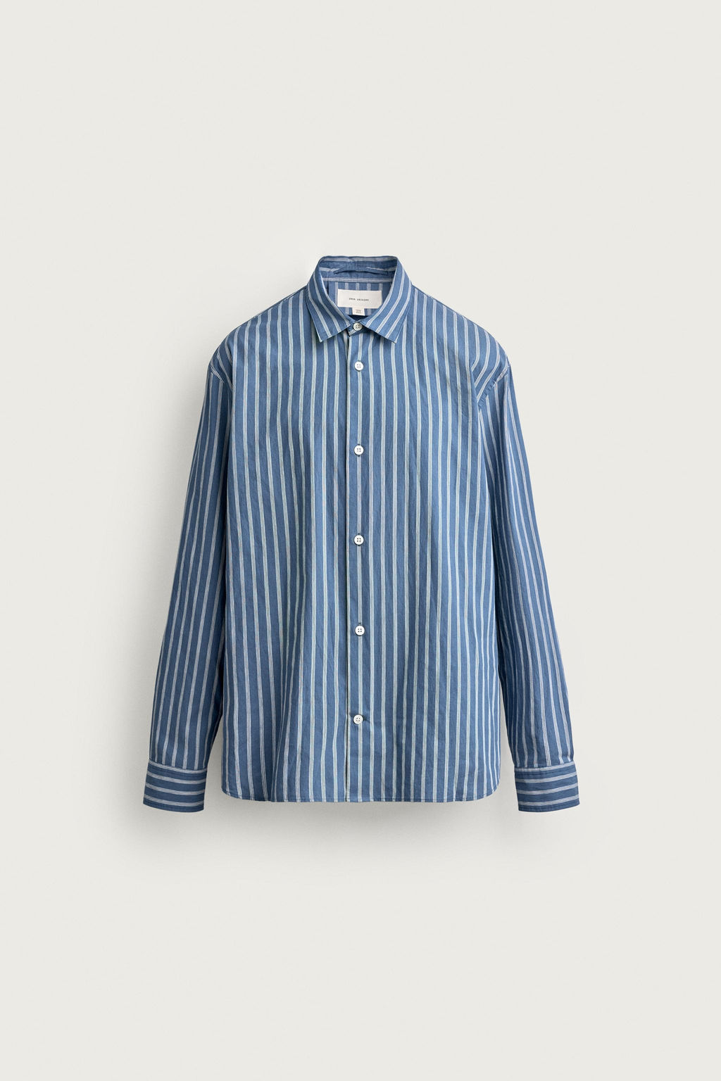 CAMISA RELAXED FIT RAYAS / ?ndigo claro - Zara фото 7