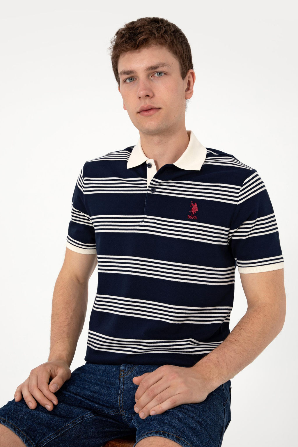 Erkek Regular Fit Polo Yaka Lacivert Ti__rt Sepette S_rpriz _ndirim