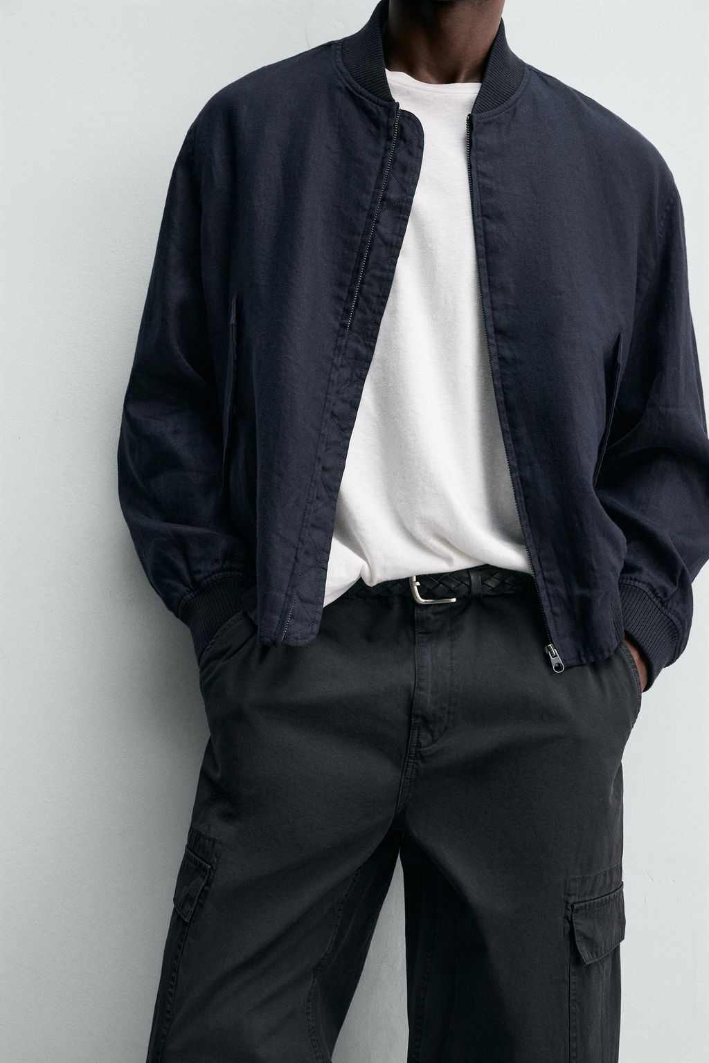 CAZADORA BOMBER 100% LINO / Marino - Zara фото 6