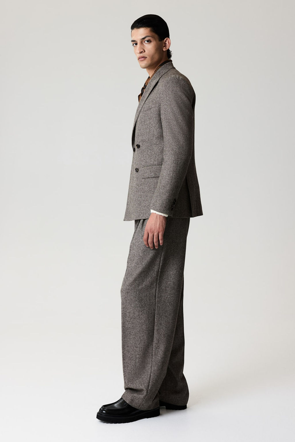 Pantalon en mezcla de lana Loose Fit - H&m фото 5