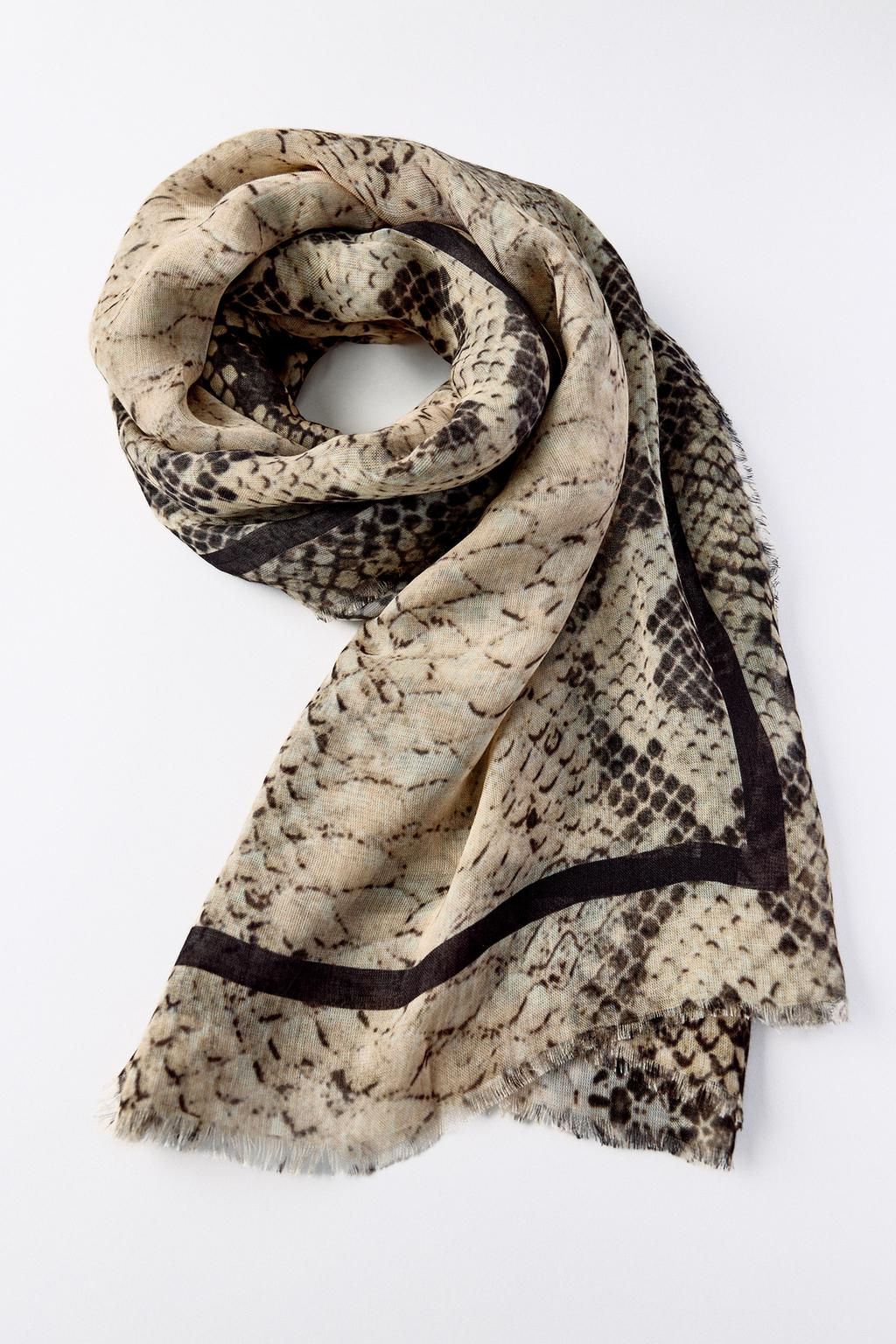 ANIMAL PRINT MODAL AND SILK SCARF - Zara фото 6