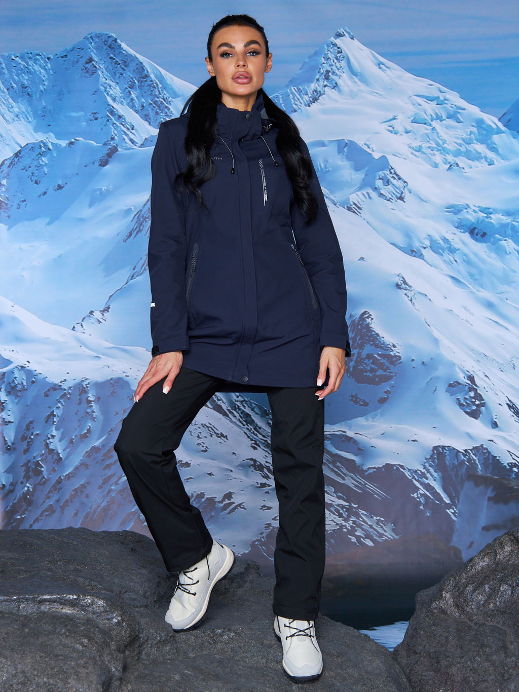 Женская парка виндстопер софтшелл на флисе Azimuth Стихия Неба 124/22956_701 Темно-Синий  фото 3