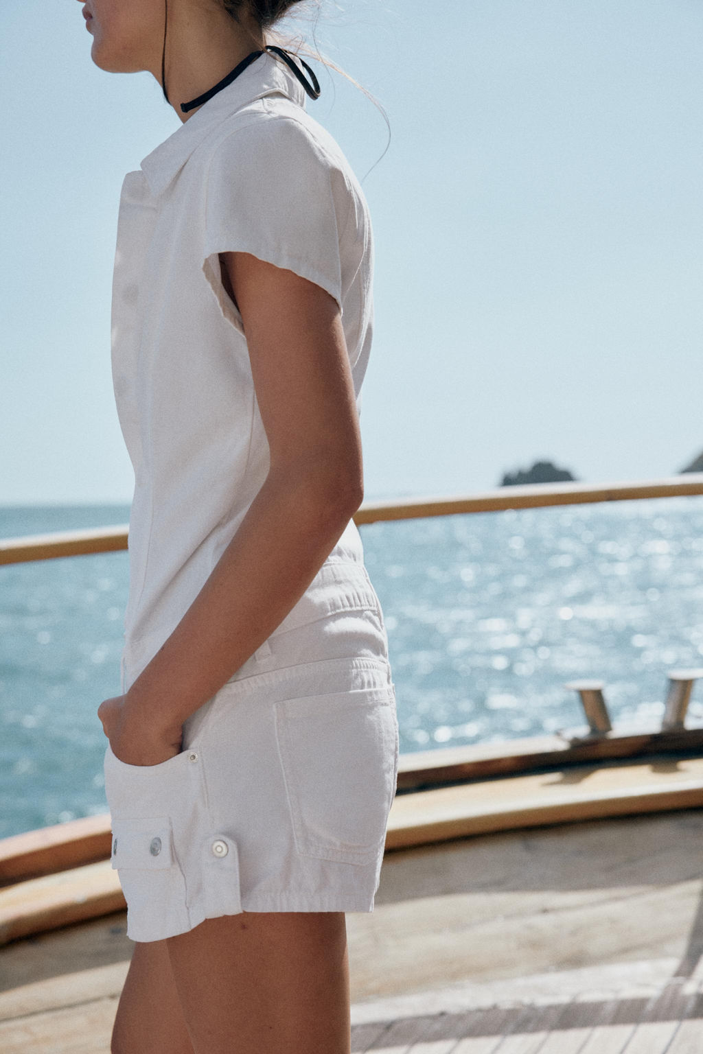 MONO CORTO BOLSILLOS / Blanco - Zara фото 3
