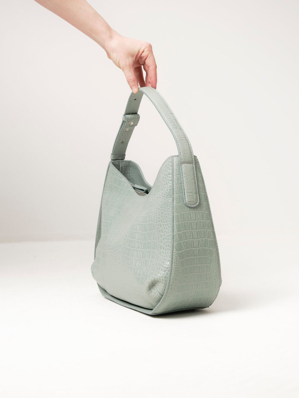 Сумка кожаная тоут Deboro 30422 серо-зеленый