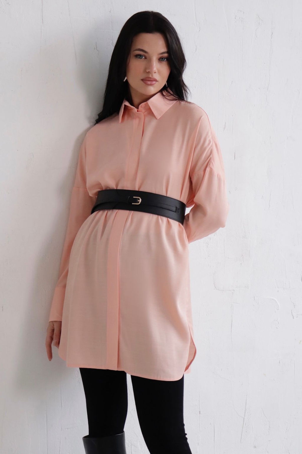 Базовая удлинённая рубашка свободного силуэта - Martichelli фото 125